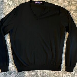 Ralph Lauren purple label Black V-Neck Sweater